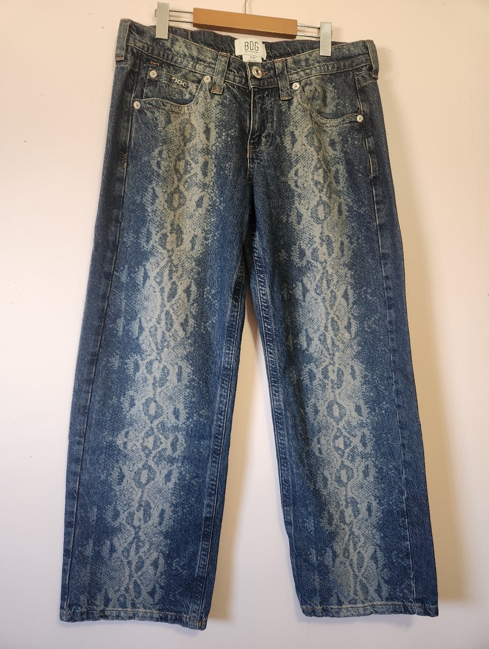 BDG Urban Outfitters Kayla Lowrider Snake Print Baggy Jean 31W Y2K Indie Sleaze